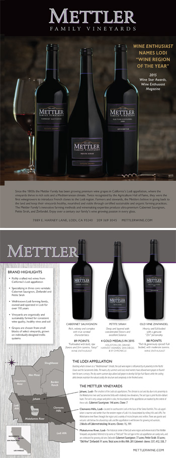 Mettler Family Vineyards Sell Sheet